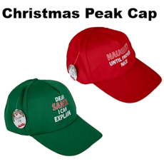 Christmas Dress-Up Peak Cap with Print, Assorted